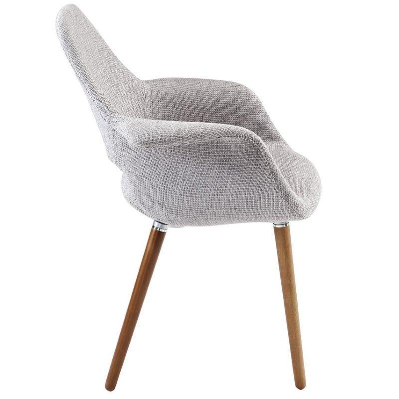 Hawthorne Collection Linen Dining Arm Chair in Light Gray