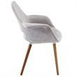 Hawthorne Collection Linen Dining Arm Chair in Light Gray