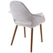 Hawthorne Collection Linen Dining Arm Chair in Light Gray