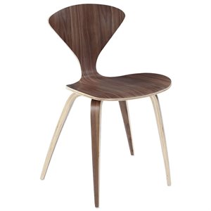 Hawthorne Collections 17.5&quot Modern Wood Dining Side Chair in Dark Walnut