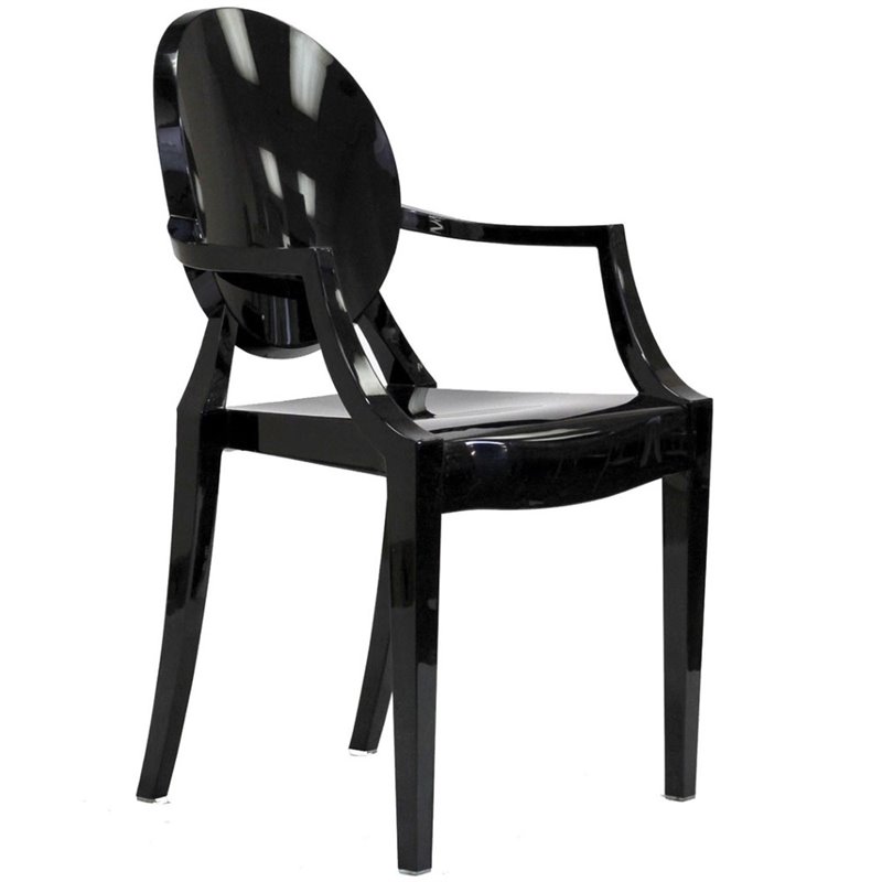 Hawthorne Collection Dining Arm Chair in Black (Set of 2)