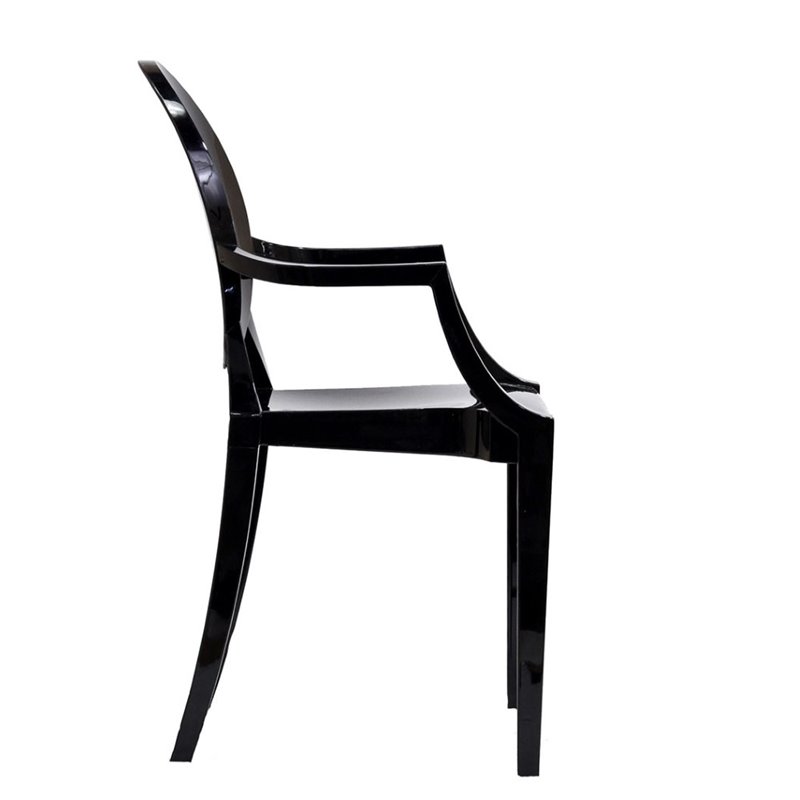 Hawthorne Collection Dining Arm Chair in Black (Set of 2)