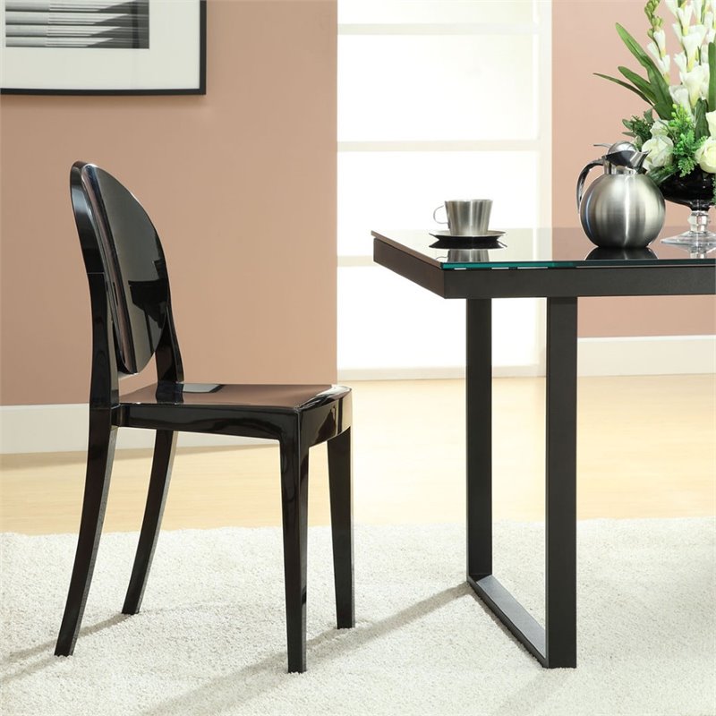 Hawthorne Collection Dining Chair in Black (Set of 2)