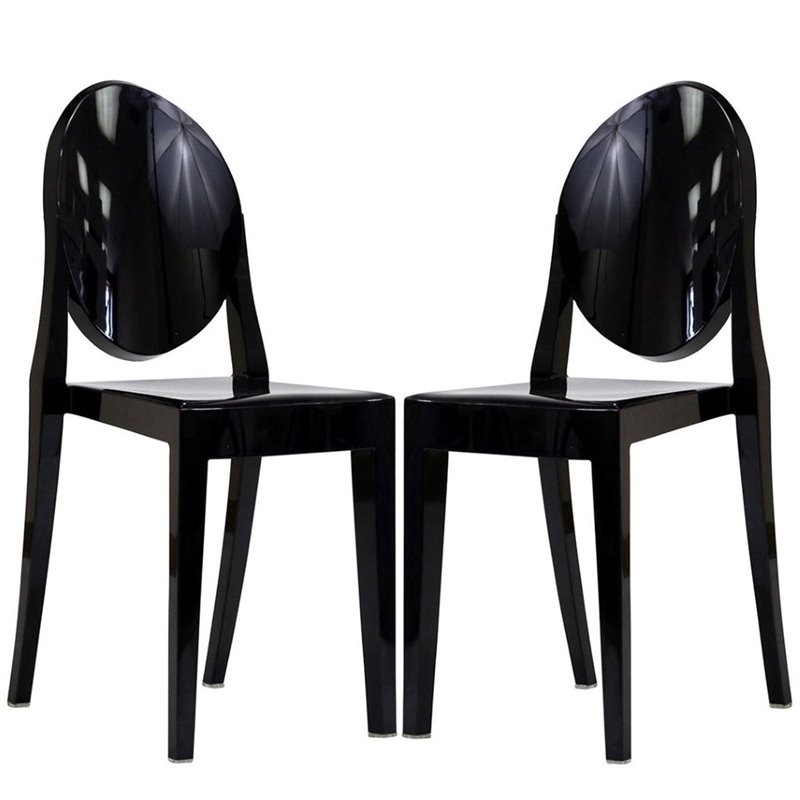 Hawthorne Collection Dining Chair in Black (Set of 2)