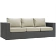 Hawthorne Collection Patio Sofa in Canvas Antique Beige and Gray