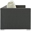 Hawthorne Collection Patio Sofa in Canvas Antique Beige and Gray