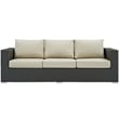 Hawthorne Collection Patio Sofa in Canvas Antique Beige and Gray