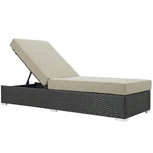hawthorne collection adjustable patio chaise lounge in antique beige