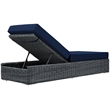 Hawthorne Collection Patio Chaise Lounge in Canvas Navy