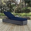 Hawthorne Collection Patio Chaise Lounge in Canvas Navy