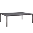 Hawthorne Collection Glass Top Patio Dining Table in Espresso