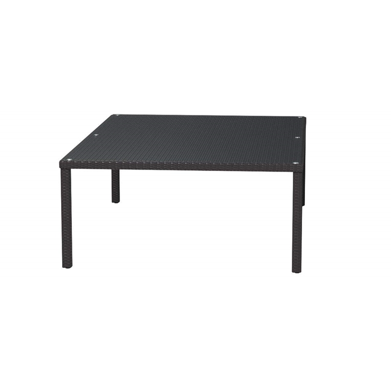 Hawthorne Collection Glass Top Patio Dining Table in Espresso