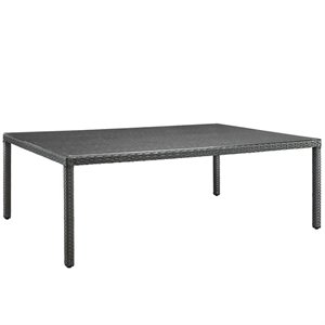 Hawthorne Collection Glass Top Patio Dining Table in Chocolate
