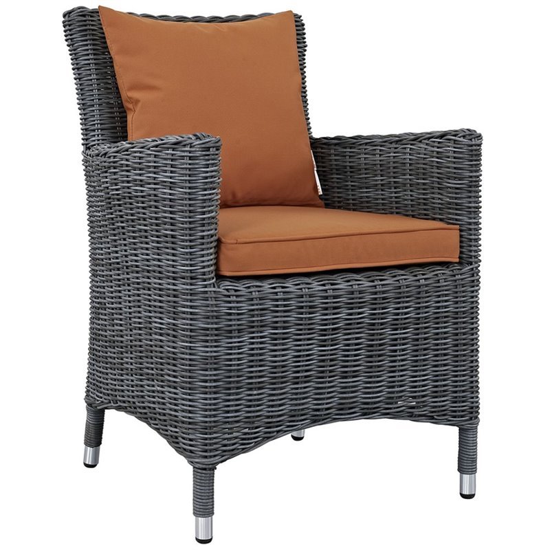 Hawthorne Collection Patio Dining Arm Chair in Canvas Tuscan