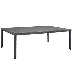 Hawthorne Collection Glass Top Patio Dining Table in Gray