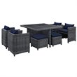 Hawthorne Collection 9 Piece Patio Dining Set in Canvas Navy