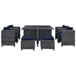 Hawthorne Collection 9 Piece Patio Dining Set in Canvas Navy