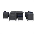 Hawthorne Collection 9 Piece Patio Dining Set in Canvas Navy