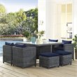 Hawthorne Collection 9 Piece Patio Dining Set in Canvas Navy