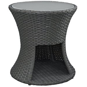 Hawthorne Collection Round Patio End Table in Chocolate