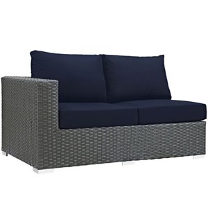 Hawthorne Collection Patio Left Arm Loveseat in Canvas Navy