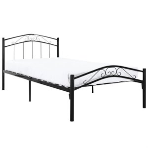 Hawthorne Collection Twin Metal Bed in Black