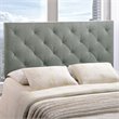 Hawthorne Collection Queen Tufted Panel Headboard in Gray