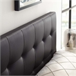 Hawthorne Collections Modern Faux Leather Queen Tufted Panel Headboard in Brown