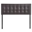 Hawthorne Collections Modern Faux Leather Queen Tufted Panel Headboard in Brown