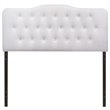 Hawthorne Collections Modern Vinyl Queen Tufted Panel Headboard in White