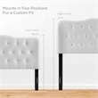 Hawthorne Collections Modern Vinyl Queen Tufted Panel Headboard in White