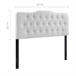 Hawthorne Collections Modern Vinyl Queen Tufted Panel Headboard in White