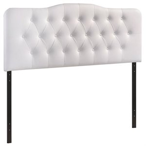 Hawthorne Collection Queen Tufted Panel Headboard in White
