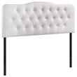 Hawthorne Collections Modern Vinyl Queen Tufted Panel Headboard in White