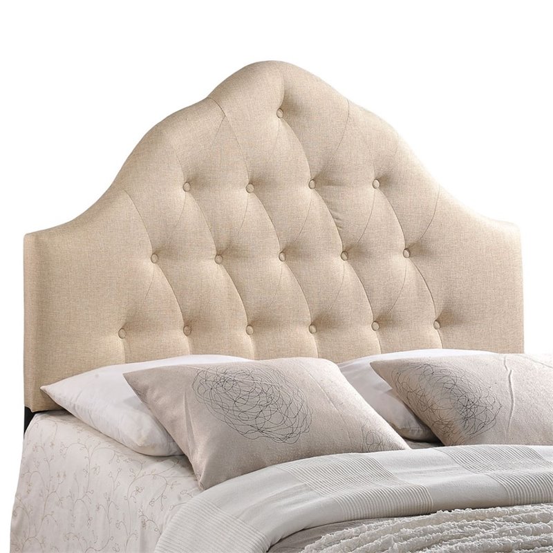 Hawthorne Collection Queen Tufted Panel Headboard in Beige