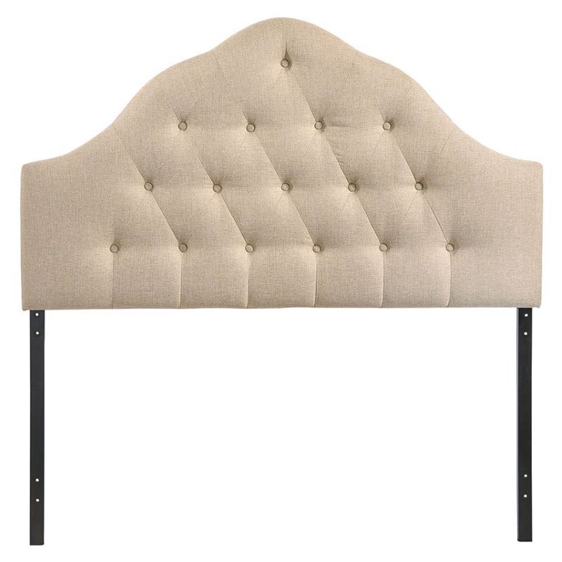 Hawthorne Collection Queen Tufted Panel Headboard in Beige