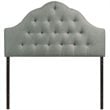 Hawthorne Collections Modern Fabric Queen Tufted Panel Headboard in Gray