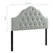 Hawthorne Collections Modern Fabric Queen Tufted Panel Headboard in Gray