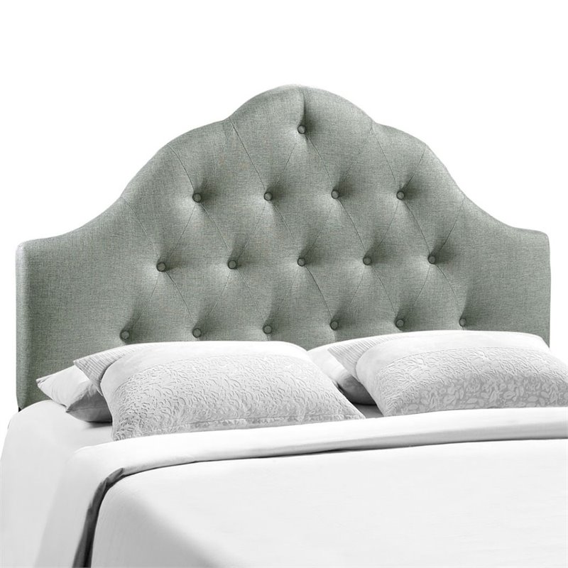 Hawthorne Collection King Tufted Panel Headboard in Gray