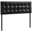 Hawthorne Collections Modern Vinyl Queen Panel Headboard in Black