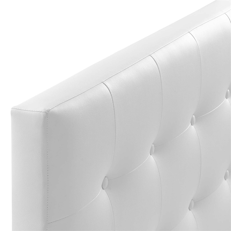 Hawthorne Collections Modern Vinyl Queen Panel Headboard in White