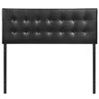 Hawthorne Collections Modern Vinyl Full Panel Headboard in Black