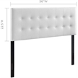 Hawthorne Collections Modern Vinyl Full Panel Headboard in White