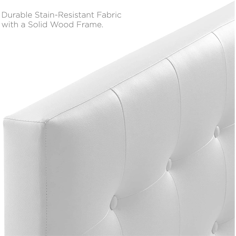 Hawthorne Collections Modern Vinyl Full Panel Headboard in White