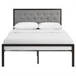 Hawthorne Collection Full Tufted Panel Bed in Brown and Gray