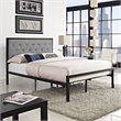 Hawthorne Collection Full Tufted Panel Bed in Brown and Gray