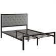 Hawthorne Collection Full Tufted Panel Bed in Brown and Gray