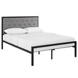 Hawthorne Collection Full Tufted Panel Bed in Brown and Gray