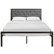 Hawthorne Collection Queen Tufted Panel Bed in Brown and Gray