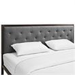 Hawthorne Collection King Tufted Panel Bed in Brown and Gray